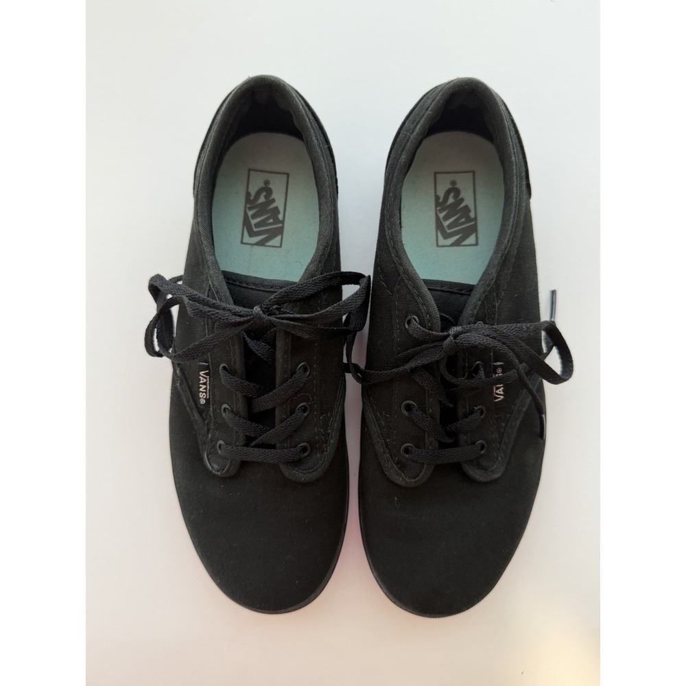 Vans Old Skool V Low Top Black Canvas Sneakers Missy 4.5
